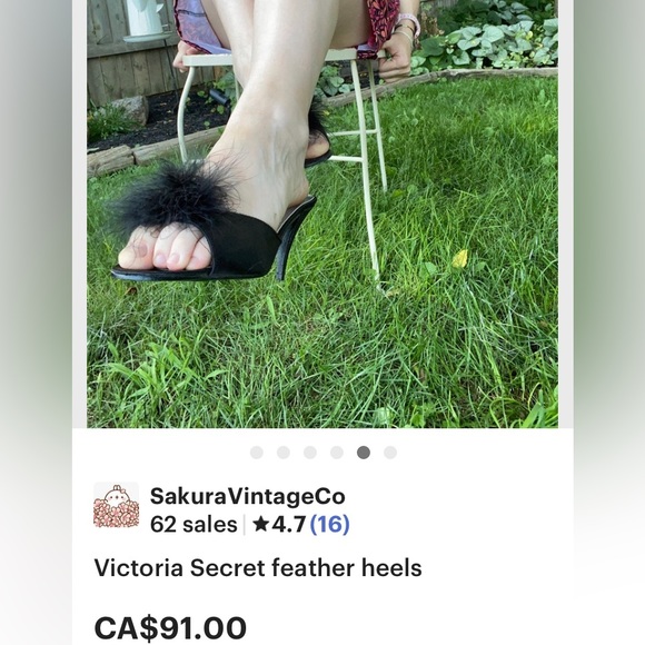 REDUCED! Victoria’s Secret satin/ostrich slippers - Picture 12 of 14